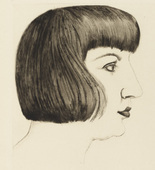 Otto Dix. Mutzli (Portrait of Mrs. Dix) [Mutzli (Bildnis Frau Dix)] for the Fourth Annual Portfolio 1924 (Vierte Jahresgabe 1924). (1924)