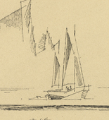 Lyonel Feininger. Motor-Sailer (Motor-Segler). 1930