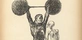 Alfred Kubin. Athlete (Athlet) from Ein neuer Totentanz (A New Dance of Death). 1947 (reproduced drawing executed 1938)