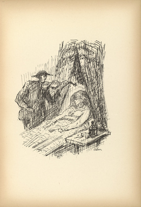 Alfred Kubin. Violinist (Geiger) from Ein neuer Totentanz (A New Dance of Death). 1947 (reproduced drawing executed 1938)