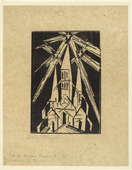 Lyonel Feininger. Cathedral (Kathedrale)  [small trial block]. 1919