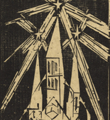 Lyonel Feininger. Cathedral (Kathedrale)  [small trial block]. 1919