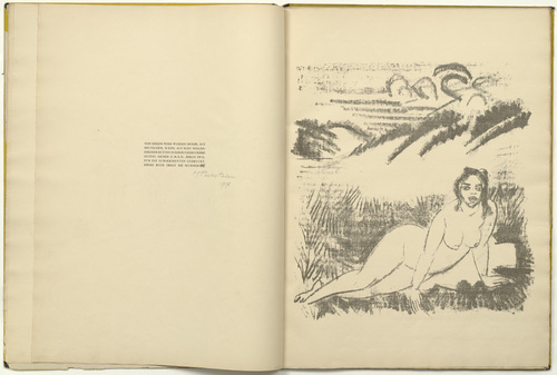 Max Pechstein. Untitled (plate, page facing colophon) from Die Samländische Ode (The Samland Ode). 1918 (executed 1917)