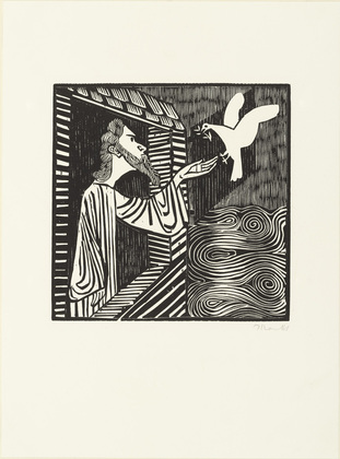 Gerhard Marcks. Noah. (1954, woodcut executed 1948)