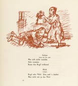 Oskar Kokoschka. Job Before Anima's Door (Hiob vor der Türe Animas) (in-text plate, page 14) from Hiob (Job). 1917 (executed 1916/17)