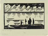 Lyonel Feininger. Rainy Day on the Beach (Regentag am Strande) for the portfolio Twelve Woodcuts by Lyonel Feininger. 1918