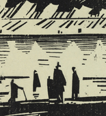 Lyonel Feininger. Rainy Day on the Beach (Regentag am Strande) for the portfolio Twelve Woodcuts by Lyonel Feininger. 1918