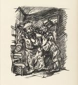 Oskar Kokoschka. Job and the Contortionist (Hiob und der Kautschukmann) (plate, page 19) from Hiob (Job). 1917 (executed 1916/17)
