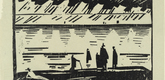 Lyonel Feininger. Rainy Day on the Beach (Regentag am Strande) for the portfolio Twelve Woodcuts by Lyonel Feininger. 1918