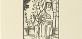 Gerhard Marcks. Singing Orpheus (Singender Orpheus) from the portfolio Orpheus: 10 Woodcuts on the Verses of Ovid (10 Holzschnitte zu den Versen des Ovid). (1947, published in 1948)