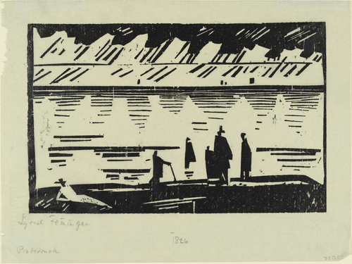 Lyonel Feininger. Rainy Day on the Beach (Regentag am Strande) for the portfolio Twelve Woodcuts by Lyonel Feininger. 1918