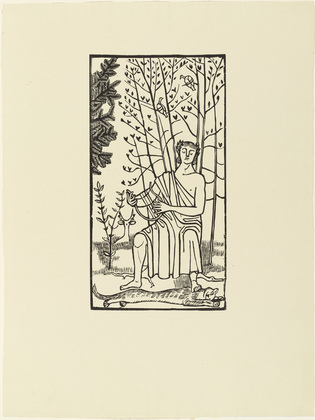 Gerhard Marcks. Singing Orpheus (Singender Orpheus) from the portfolio Orpheus: 10 Woodcuts on the Verses of Ovid (10 Holzschnitte zu den Versen des Ovid). (1947, published in 1948)