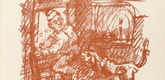 Oskar Kokoschka. Job and the Poodle (Hiob und der Pudel) (headpiece, page 21) from Hiob (Job). 1917 (executed 1916/17)