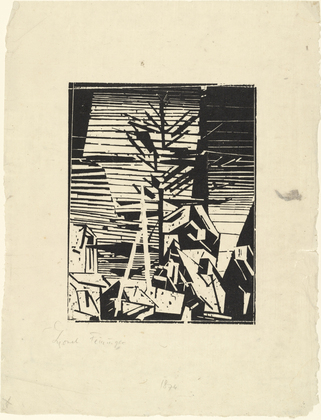 Lyonel Feininger. Gelmeroda (with the Fir Tree) (Gelmeroda [mit Tanne]). 1918