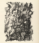 Oskar Kokoschka. Job and the Maidens (Hiob und die Fräuleins) (plate, page 35) from Hiob (Job). 1917 (executed 1916/17)
