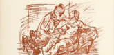 Oskar Kokoschka. The Maiden and the Firebrand (Das Fräulein und der Heißsporn) (in-text plate, page 38) from Hiob (Job). 1917 (executed 1916/17)