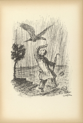 Alfred Kubin. Forbitten Path (Verbotener Weg) from Ein neuer Totentanz (A New Dance of Death). 1947 (reproduced drawing executed 1938)