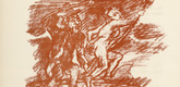 Oskar Kokoschka. Lumbago (Der Hexenschuss) (in-text plate, page 42) from Hiob (Job). 1917 (executed 1916/17)