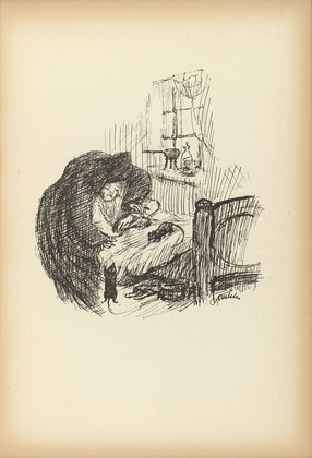 Alfred Kubin. Death and the Poor Man (Der Tod und der Arme) from Ein neuer Totentanz (A New Dance of Death). 1947 (reproduced drawing executed 1938)