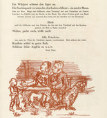 Oskar Kokoschka. Eros and the Couple at the Table (Eros und das Paar am Tisch) (in-text plate, page 43) from Hiob (Job). 1917 (executed 1916/17)