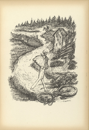Alfred Kubin. Unfall (Accident) from Ein neuer Totentanz (A New Dance of Death). 1947 (reproduced drawing executed 1938)
