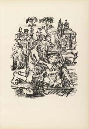 Oskar Kokoschka. The Gentlemen in Mourning Dress (Die Herren in Trauerkleidung) (plate, page 49) from Hiob (Job). 1917 (executed 1916/17)