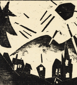 Lyonel Feininger. Mountain Village (Gebirgsdorf) for the portfolio 10 Woodcuts by Lyonel Feininger (10 Holzschnitte von Lyonel Feininger). (1918)