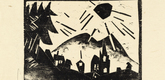 Lyonel Feininger. Mountain Village (Gebirgsdorf) for the portfolio 10 Woodcuts by Lyonel Feininger (10 Holzschnitte von Lyonel Feininger). (1918)