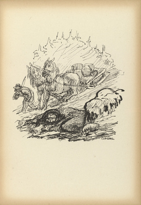 Alfred Kubin. Frozen to Death (Die Erfrorene) from Ein neuer Totentanz (A New Dance of Death). 1947 (reproduced drawing executed 1938)