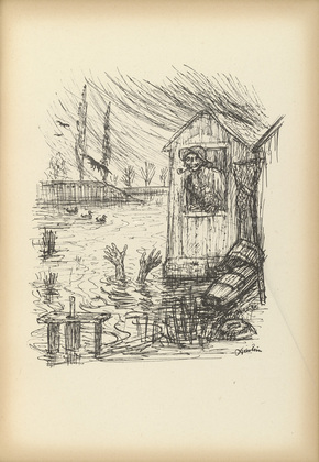 Alfred Kubin. At the Fishing Pond (Am Fischteich) from Ein neuer Totentanz (A New Dance of Death). 1947 (reproduced drawing executed 1938)