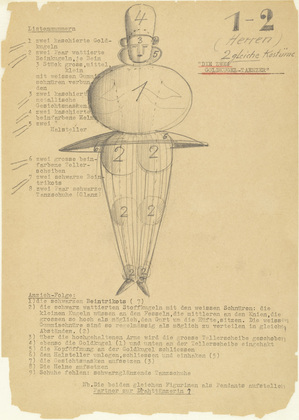 Oskar Schlemmer. Notes and Sketches for the Triadic Ballet (Das triadische Ballett). (c. 1938)