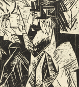 Lyonel Feininger. Promenaders (Spaziergänger) from the portfolio New European Graphics, 1st Portfolio: Masters of the State Bauhaus, Weimar , 1921 (Neue europäische Graphik, 1. Mappe: Meister des Staatlichen Bauhauses in Weimar , 1921). (1918), published 1921