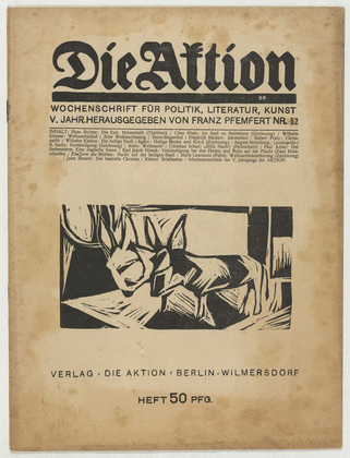 Hans Richter, Christian Schad, Karl Jacob Hirsch. Die Aktion, vol. 5, no. 52. December 25, 1915