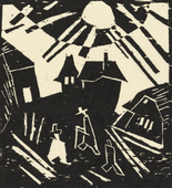 Lyonel Feininger. Desolated Village (Verfallenes Dorf). 1918
