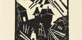 Lyonel Feininger. Desolated Village (Verfallenes Dorf). 1918