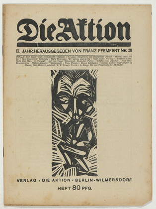 Karl Jacob Hirsch, Erich Gehre, Franz Wilhelm Seiwert, A. Krapp. Die Aktion, vol. 9, no. 20. May 24, 1919