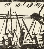 Lyonel Feininger. Anglers (Angler) from Ten Woodcuts by Lyonel Feininger. (1919, published 1941)