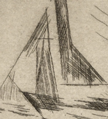 Lyonel Feininger. Fishing Boat in the Rain (Fischerboot im Regen) (plate, loose leaf) from the periodical Das Kunstblatt, vol. 1, no. 3 (Mar 1917). 1917