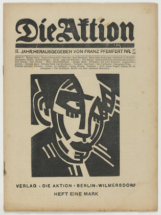 Rüdiger Berlit, Conrad Felixmüller, Josef Achmann. Die Aktion, vol. 9, no. 47/48. November 29, 1919