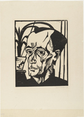 Erich Heckel. Portrait of E.H. (Bildnis E.H.) for the portfolio accompanying the deluxe edition of the periodical Der Anbruch, 2 (no. 1-12). 1917 (published 1919/1920)