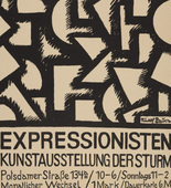 Rudolph Bauer. Poster for Expressionists' Art Exhibition at Der Sturm (Expressionisten Kunstausstellung Der Sturm). 1916