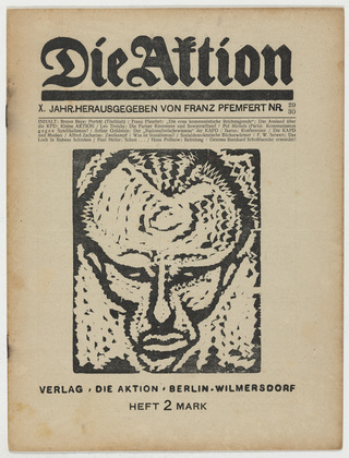 Bruno Beye, Alfred Zacharias. Die Aktion, vol. 10, no. 29/30. July 24, 1920
