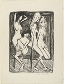 Otto Mueller. Three Girls Before the Mirror (Drei Mädchen vor dem Spiegel). (c. 1922)