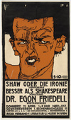 Egon Schiele. Shaw or the Irony (Shaw oder die Ironie), Poster for a Lecture by Egon Friedell. 1910 (published 1912)