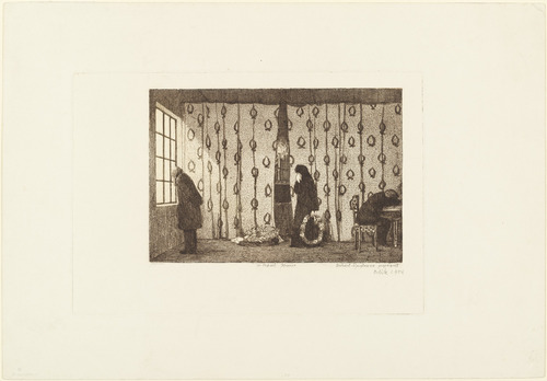 Emil Orlik. Scene from Michael Kramer (Szenenbild zu Michael Kramer). 1904