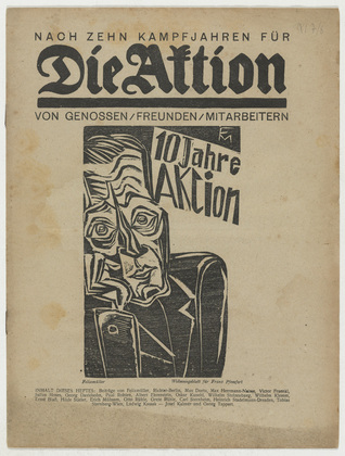 Conrad Felixmüller, Grete Rühle, Georg Tappert. Die Aktion, vol. 11, no. 7/8. February 19, 1921