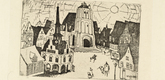 Lyonel Feininger. Sunrise (Sonnenaufgang) for the portfolio Dedicated to Arno Holz on the Occasion of his 60th Birthday by German Artists (Arno Holz zum sechzigsten Geburtstag gewidmet von deutschen Künstlern). 1911