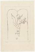 Paul Klee. A Guardian Angel Serves a Small Breakfast (Ein Genius serviert ein kleines Frühstück) for the yearbook Die Freude: Blätter einer neuen Gesinnung (Joy: Papers for a New Consciousness). 1920