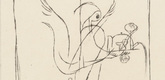 Paul Klee. A Guardian Angel Serves a Small Breakfast (Ein Genius serviert ein kleines Frühstück) for the yearbook Die Freude: Blätter einer neuen Gesinnung (Joy: Papers for a New Consciousness). 1920