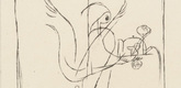 Paul Klee. A Guardian Angel Serves a Small Breakfast (Ein Genius serviert ein kleines Frühstück) for the yearbook Die Freude: Blätter einer neuen Gesinnung (Joy: Papers for a New Consciousness). 1920